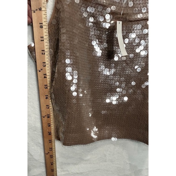NEW Madewell Sequin‎ Cami Tank Top Womens Strappy Sparkle Square Neck Y2K Large - Picture 6 of 7